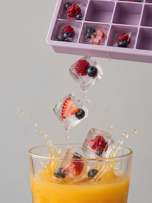 Flexible silicone ice cube tray